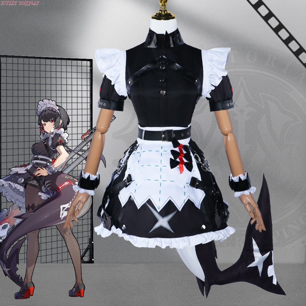 Game Cosplay,Zenless Zone Zero,Maid,Zenless Zone Zero Elenjoe Shark Maid Cosplay Costume